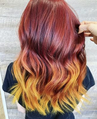 fiery red and orange hair